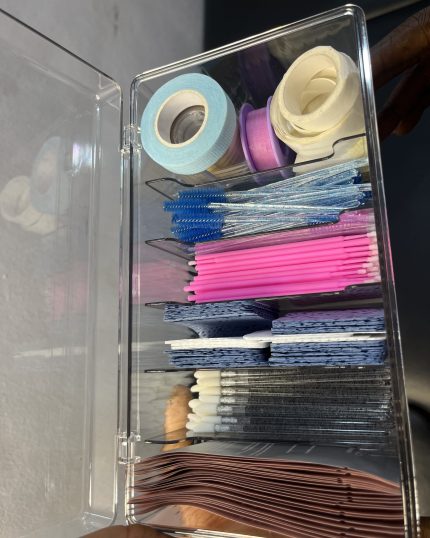 Organizing box with lid for lash products
