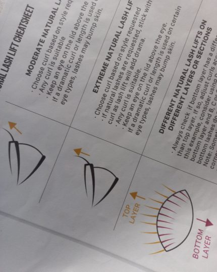 Natural Lash Lift Chart